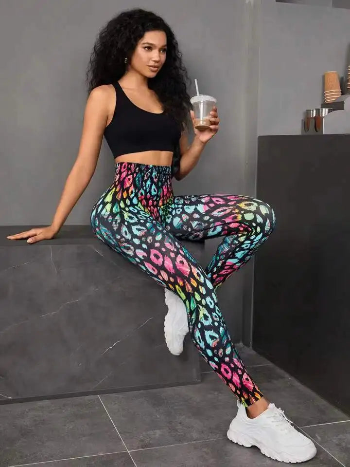 Women's 3D Print Tie Dye Sports Seamless High Waist Fitness Push Up Leggings Gym Clothing Workout Tights Pants The Clothing Company Sydney