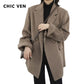 Women's Wool Blend Coat Solid Mid Long Woollen Blazer Thick Warm Blouse Overcoat Office Autumn Winter Jacket