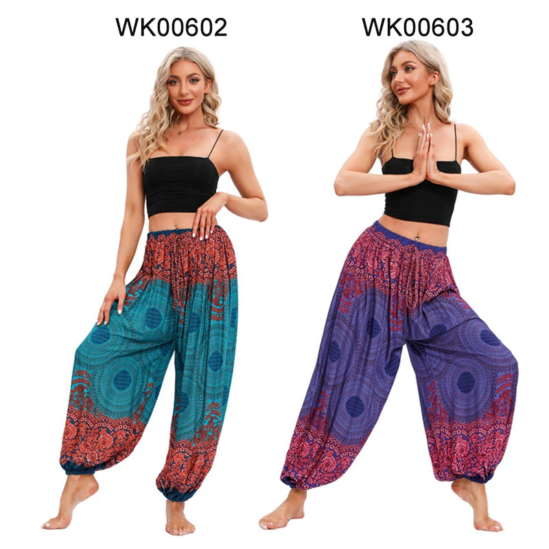 Boho Yoga Pants Women Hippie Harem Printed Dye High Waist Beach Wear The Clothing Company Sydney
