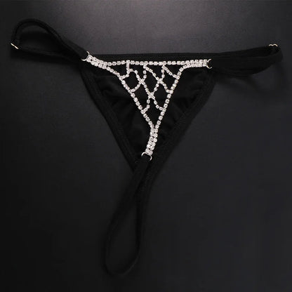 Women's Panties Rhinestone Thong Bikini Body Jewellery Shiny Crystal Mesh Thong Underwear Body Chain for Women The Clothing Company Sydney