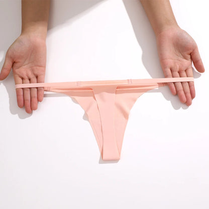4 pack Seamless Ultra-thin Underwear Womens Thin Belt Panties Female High Stretch Thongs Breathable G-String Lingerie