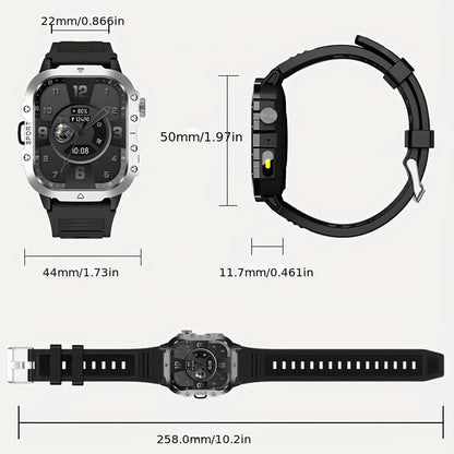 Men's LED smart watch by The Clothing Company Sydney with Bluetooth, voice control, health monitoring, and multi-sport modes.
