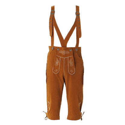 Men's Carnival Munich Oktoberfest Costume Faux Leather Pants Waiter Cosplay Fancy Party Dress