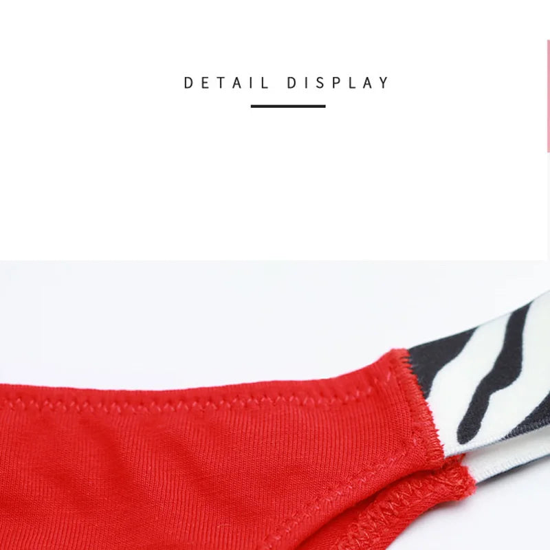 Women's Pink Print Underwear  Panties Underwear Underpant T-Back G-String Thong Briefs