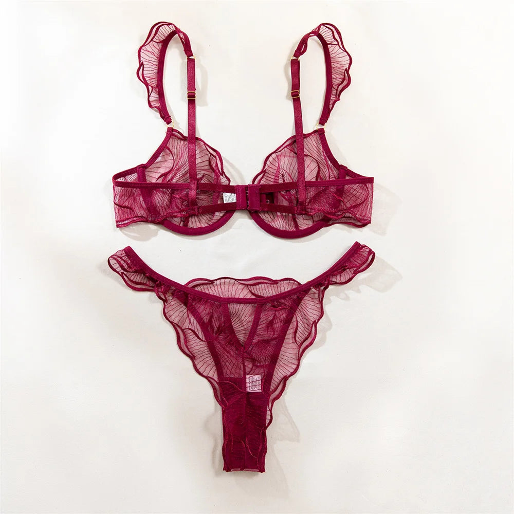 2 Piece Transparent Bras Sets Fancy Mesh See Through Bras And Thongs Suit Sensual Lingerie Set The Clothing Company Sydney