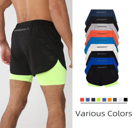Men's Gym Running Shorts with Liner Pockets Towel Loop Quick Dry Lightweight Workout Men's Breathable Athletic Sport Shorts