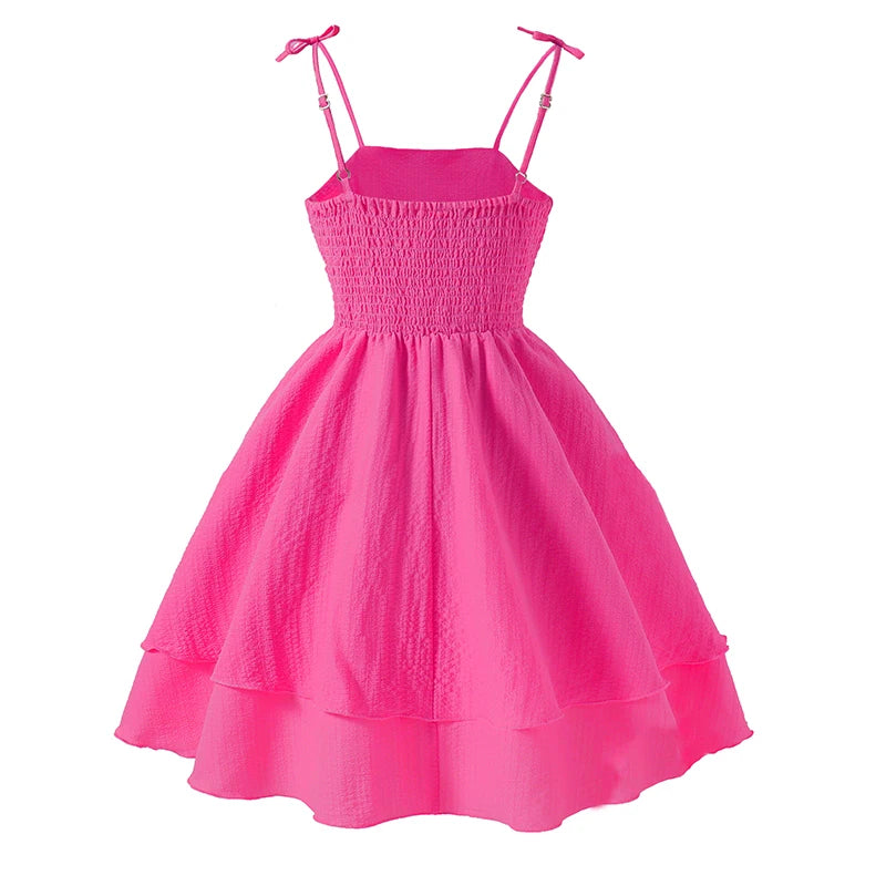 Kids Set Pink Tiered Sling Princess Dress Sweet Style Tween Girls Dress Birthday Party Dress The Clothing Company Sydney