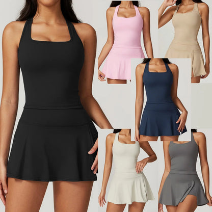 2 Piece Tennis Dresses Side Slit Mini Skirt Set Workout Crop Tank Top Golf Outfits The Clothing Company Sydney