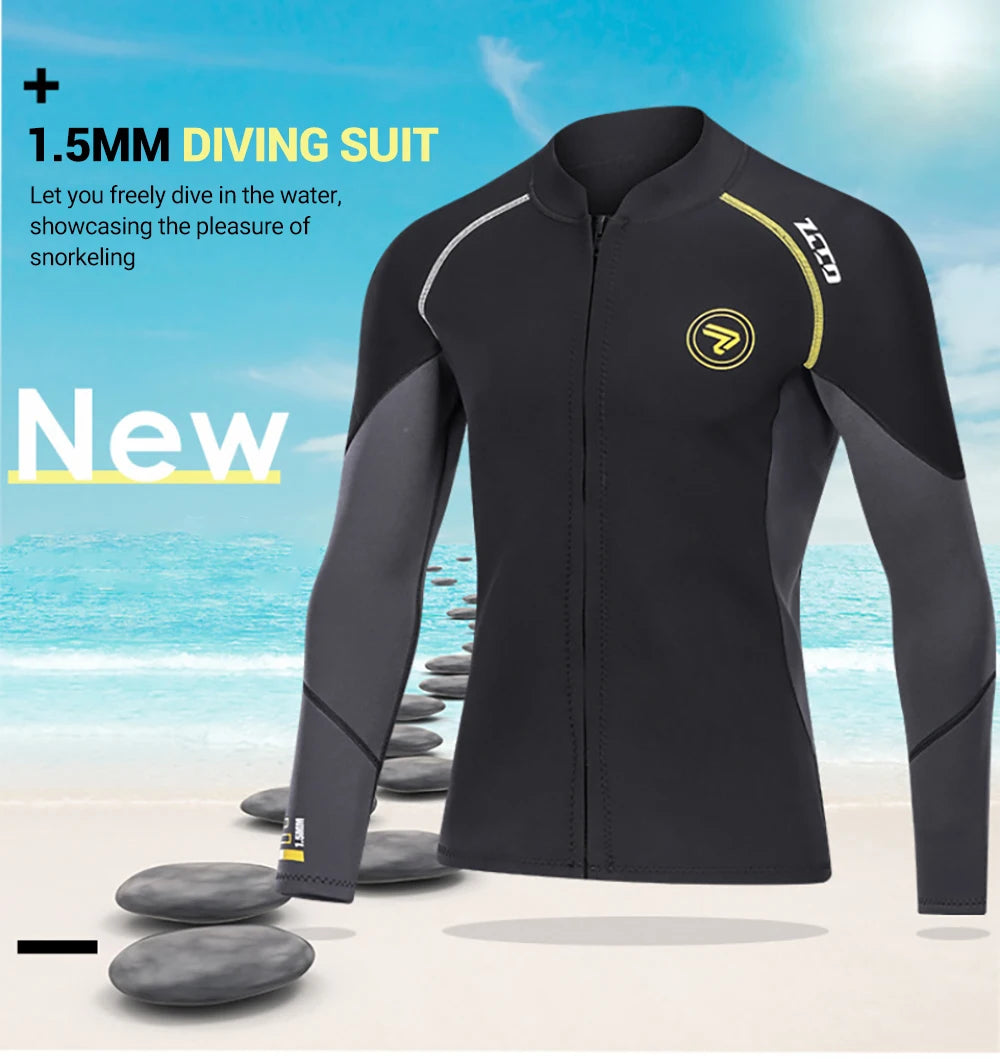 Men's Wetsuit Neoprene Scuba Diving Suit One-piece Zipper Thickened Warm Spearfishing Swimwear Kayak Surfing Swimsuit