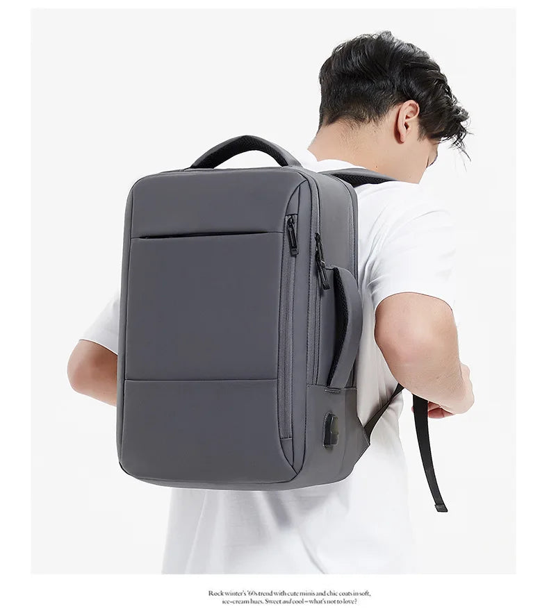 Large Backpack USB Charging Laptop Bagpack Waterproof Business Travel Cabin Hand Luggage Back Pack Bag