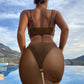 3 Piece Women's Swimsuit Off Shoulder Suspender Pure Cotton Fashion Backless Beach Split Swimwear