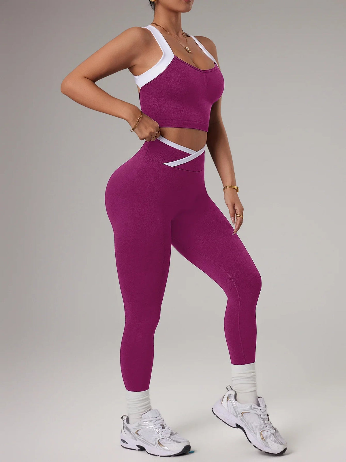 2 Piece Women's Seamless Jogging Outfit Sport Leggings Bra Sportswear Gym Outfit Workout Matching Set Yoga Activewear The Clothing Company Sydney