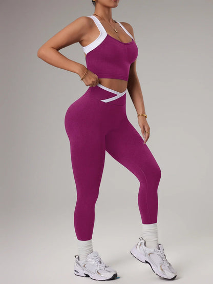 2 Piece Women's Seamless Jogging Outfit Sport Leggings Bra Sportswear Gym Outfit Workout Matching Set Yoga Activewear The Clothing Company Sydney