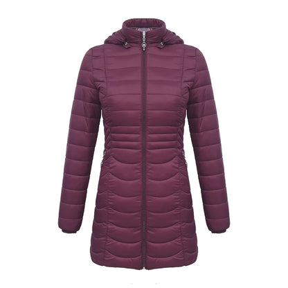 Winter Ultralight Warm Long Parka Coat Hooded Women Outdoor Padded Cotton Clothing Outerwear Jacket
