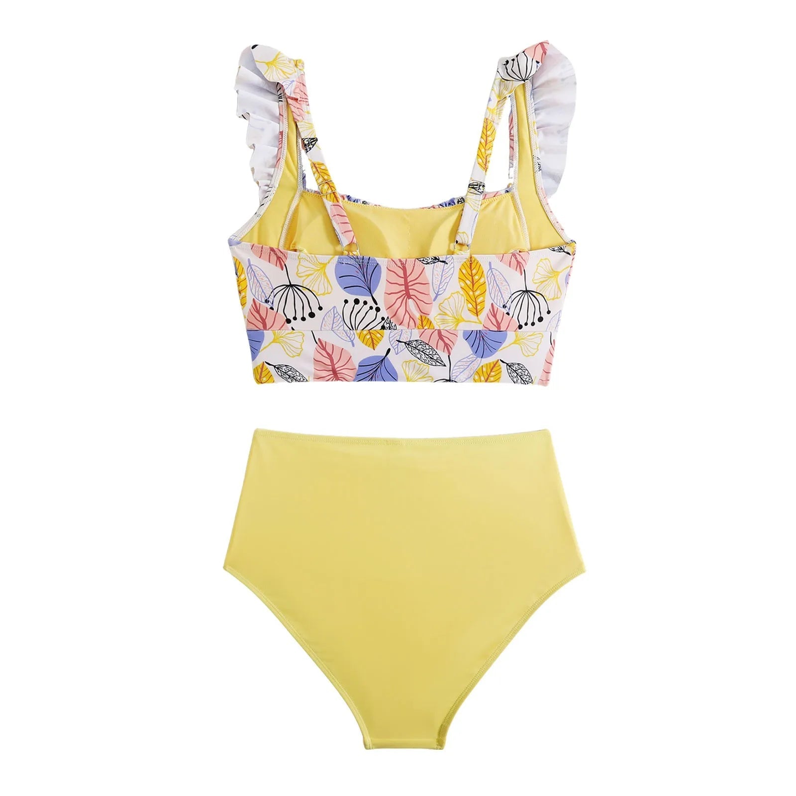 2 Piece Print Swimsuit Ruffle Swimwear Tops And High Waist Bikini Swim Shorts The Clothing Company Sydney