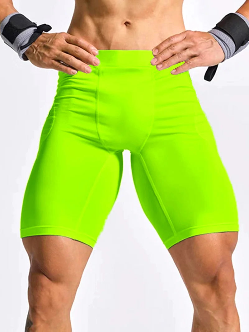 Men's Bodybuilding Shorts Gym Running Leggings Male Joggings Elastic Compressions Sweatpant Football Basketball Tights Shorts