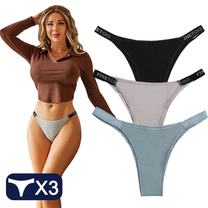 3 Women Cotton Panties Briefs Underpants Female  Thongs Women's T-Back Intimate Lingerie Underwear The Clothing Company Sydney