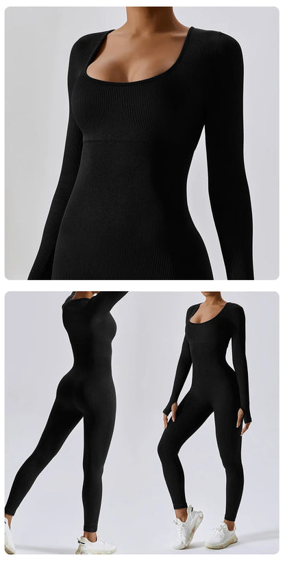 Women's tracksuit Yoga Set Yoga Jumpsuits One Piece Workout Long Sleeve Rompers Sportswear Gym Set Workout Clothes The Clothing Company Sydney