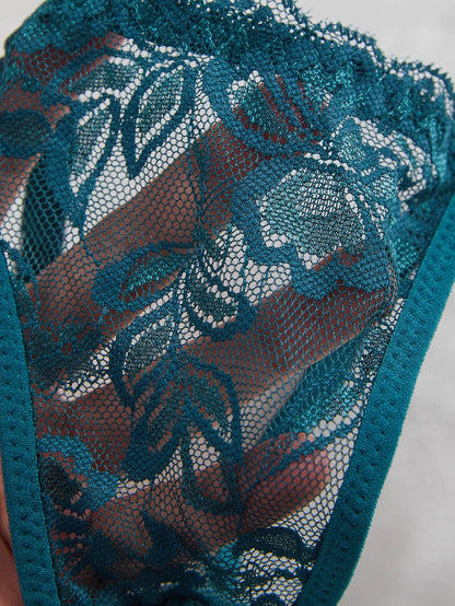 3 Pack Women's Lace Panties Underwear Adjustable Strap Floral Lace Sheer Mesh Thong G String The Clothing Company Sydney