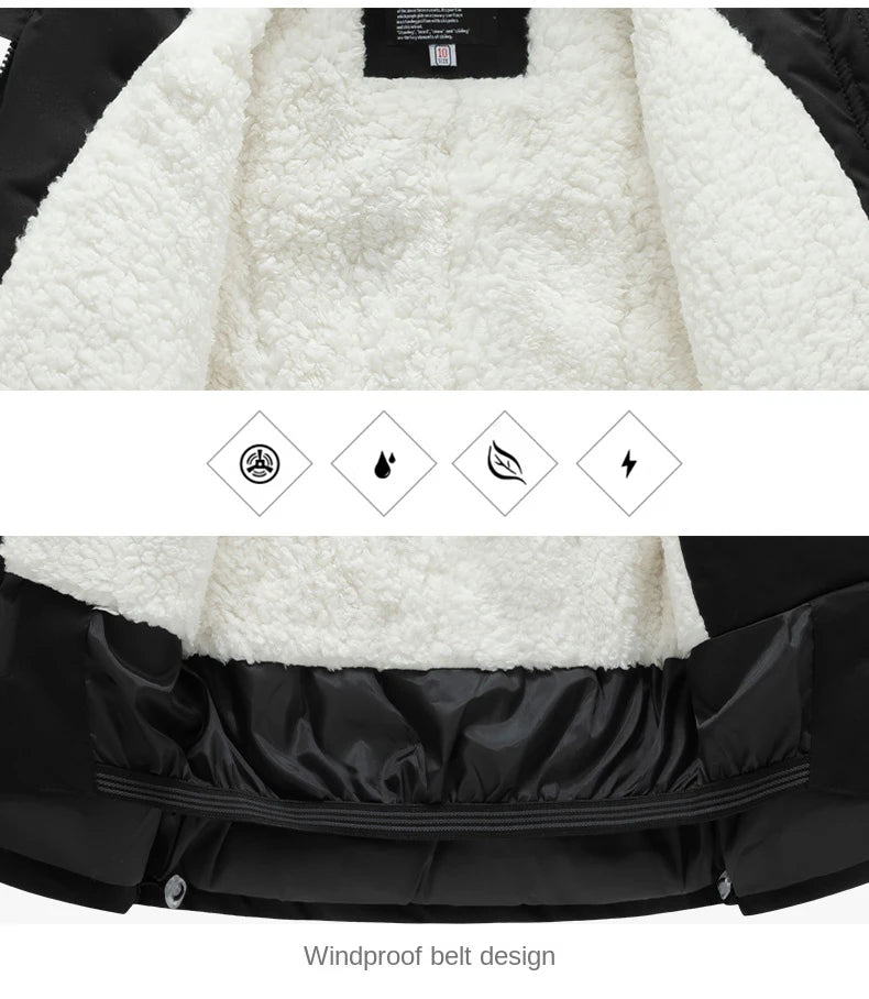 2 Piece Winter Children's skiing suit windproof Jacket and Pants waterproof thick coat for warm Snow Ski Set