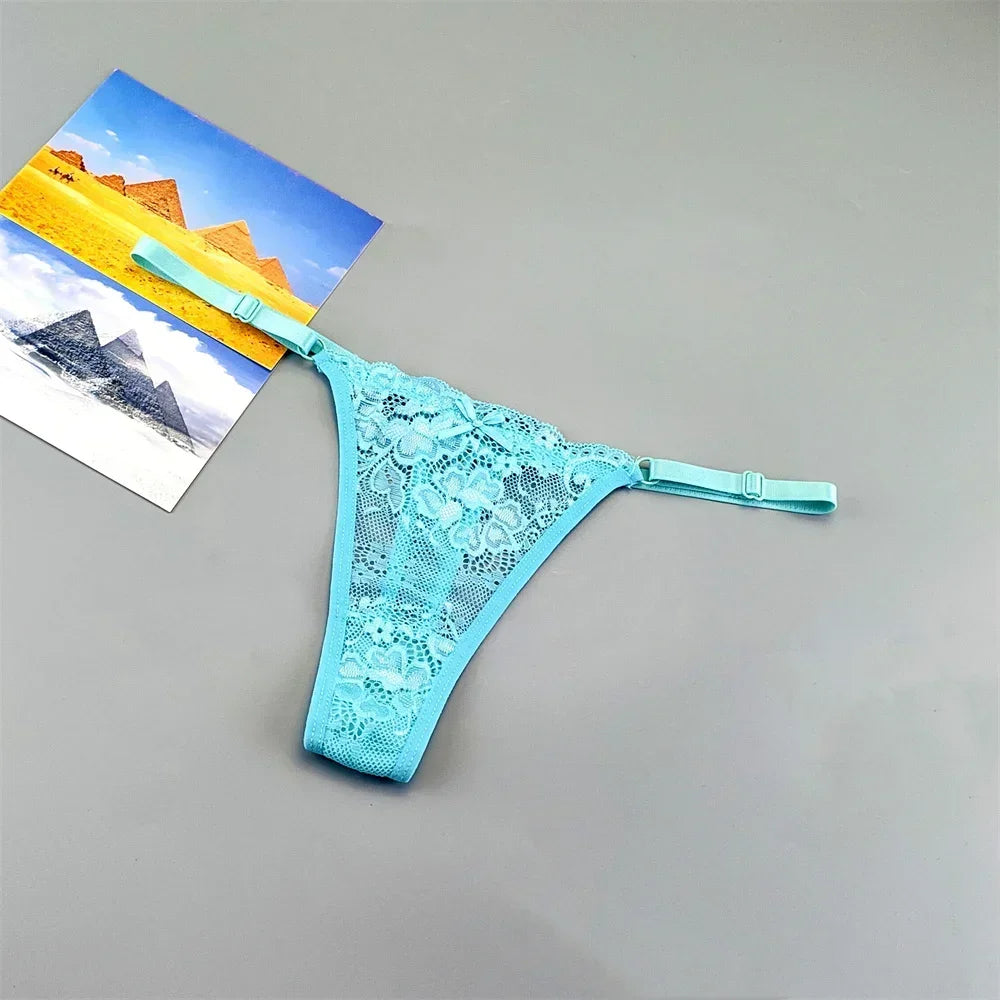 3 Pack Adjustable Transparent Thong Panties Womens Lace Underwear Low Waist T-back String Underpants The Clothing Company Sydney