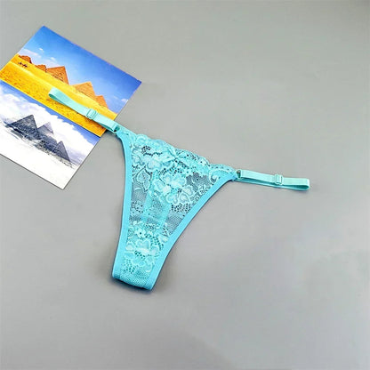 3 Pack Adjustable Transparent Thong Panties Womens Lace Underwear Low Waist T-back String Underpants The Clothing Company Sydney