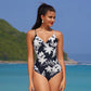 Deep V Neck One-piece Swimsuit Women Removable Bra PMonokini Summer Beach Swimwear