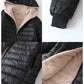 Women's Jacket Winter Mid Length Hooded Fit Plus Fleece Cotton Padded Coat Warm Lamb Fleece Parkas Winter Jackets