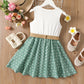 2 Piece Girl Dresses Kids Clothes Girl  Polka Dots Ribbed Girls Splice Sleeveless Dress & Belt The Clothing Company Sydney