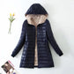 Women's Jacket Winter Mid Length Hooded Fit Plus Fleece Cotton Padded Coat Warm Lamb Fleece Parkas Winter Jackets