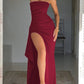 Off Shoulder Elegant High Rise Split Maxi Club Outfits Strapless Evening Gown Dress The Clothing Company Sydney