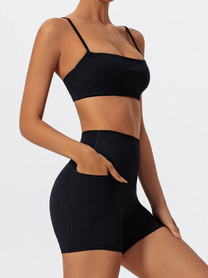 Women Two Piece Gym Workout Bra Yoga Set Shorts Fitness Wear Quick-Dry Sports Bra Flared Pants Suits