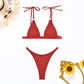 Ribbed High Leg Cut Bikini Swimwear Swimsuit Two-piece Bikini set Bather Bathing Suit