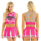 2 Piece Cheerleader Costume Women Adult Cheerleading Uniform Dancing Outfit Sleeveless Crop Top with Mini Pleated Skirt The Clothing Company Sydney