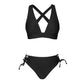 Lace Up Mid Waist Bikini Sets Swimsuit For Women Black Longline Tall Triangle Two Pieces Swimwear Bathing Suit The Clothing Company Sydney