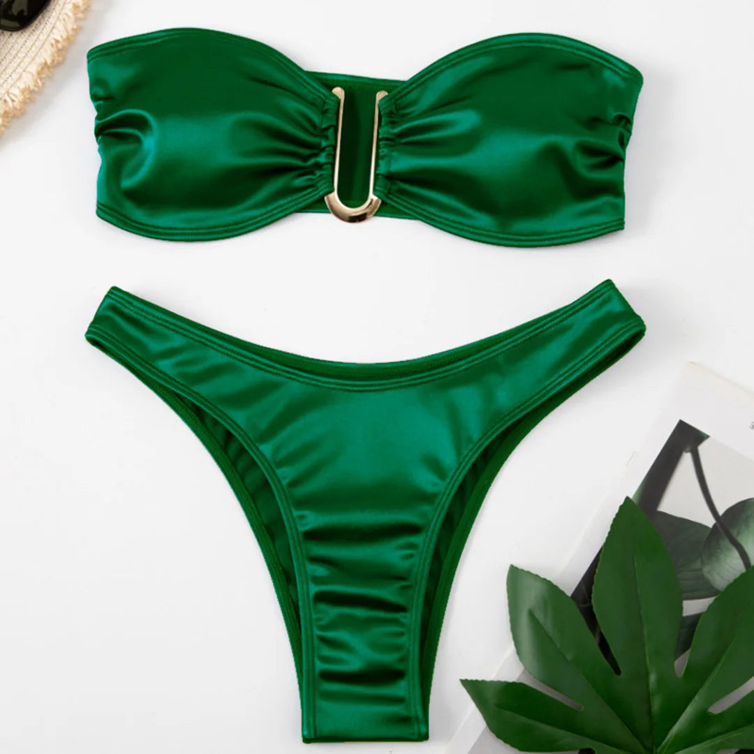 2 Piece Bandeau Strapless Bikini Swimsuit Swimwear Two-piece Bikini set Padded Bather Bathing Suit The Clothing Company Sydney