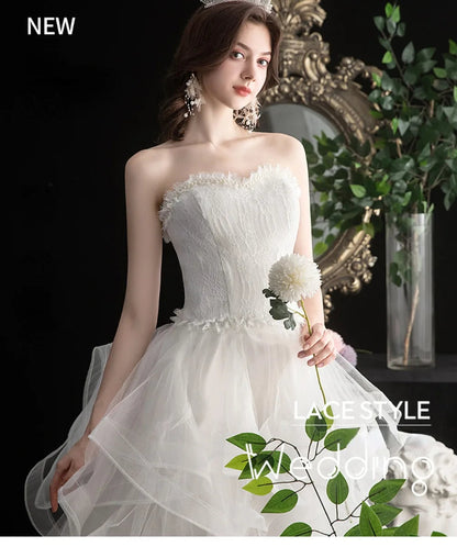 Long Back Light Wedding Dress Princess Fluffy Trailing Cake Skirt  Wedding Dress The Clothing Company Sydney