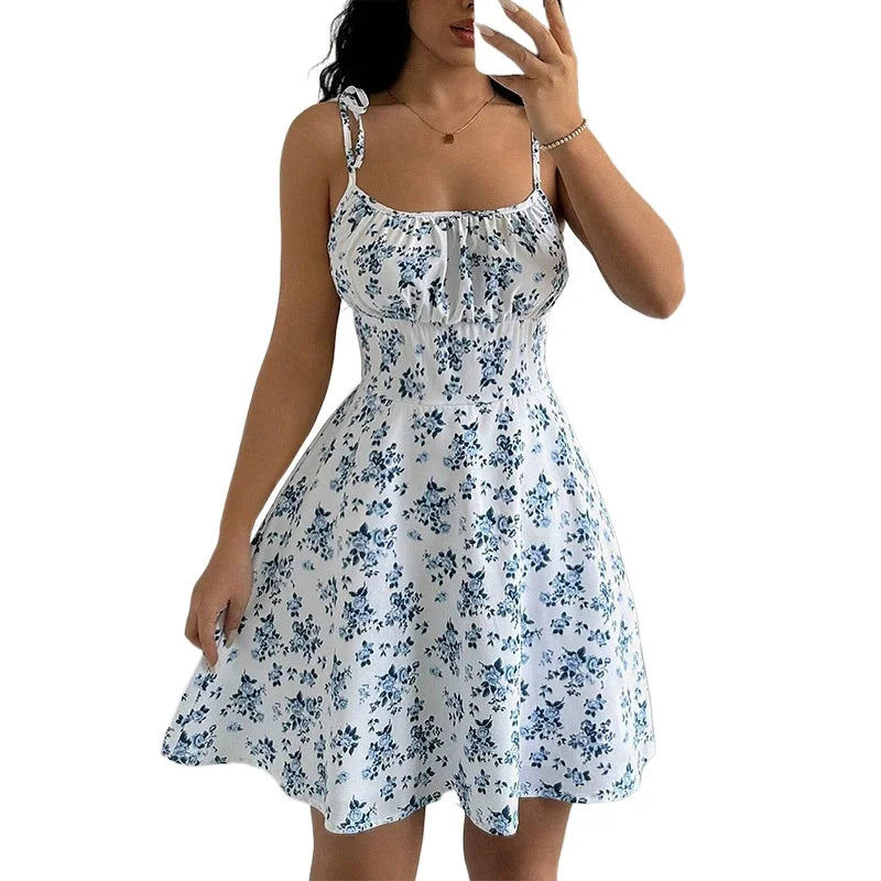 Women's Summer Floral Spaghetti Strap Beach Short Dress - The Clothing Company Sydney