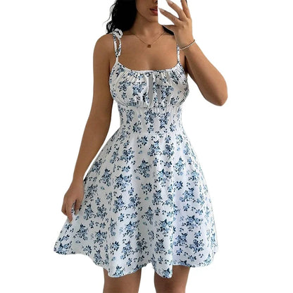 Women's Summer Floral Spaghetti Strap Beach Short Dress - The Clothing Company Sydney