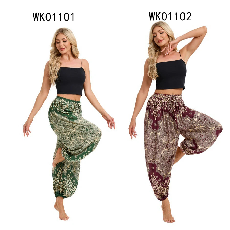 Boho Yoga Pants Women Hippie Harem Printed Dye High Waist Beach Wear The Clothing Company Sydney