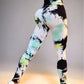 Women's 3D Print Tie Dye Sports Seamless High Waist Fitness Push Up Leggings Gym Clothing Workout Tights Pants