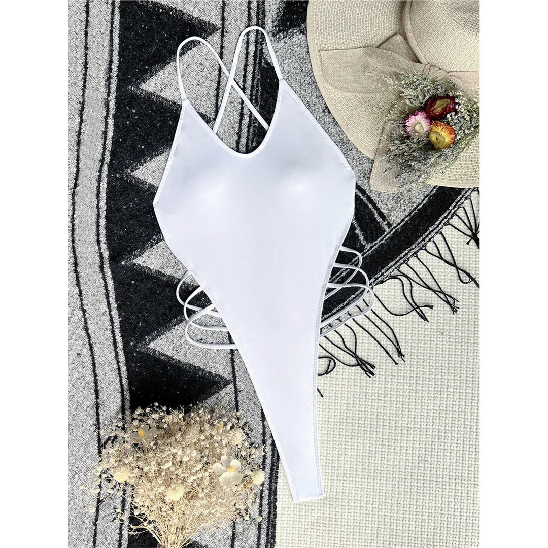 Extreme Mini Micro Thong Strap Swimwear One Piece Swimsuit Backless Monokini Bather Bathing Suit The Clothing Company Sydney