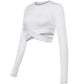 Long Sleeve Midriff Yoga Tops Sports Fitness Crop Top Gym Shirts Slim Fit Running Tank Tops Criss Cross Top The Clothing Company Sydney