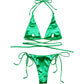 2 Piece Halter Satin Brazilian Bikini Swimwear Swimsuit Two piece Bikini set Bather Bathing Suit