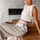 Spring Summer Holiday Linen Pant Set Crop Tops Solid Outfits 2 Two Piece Matching Outfit Set For Women The Clothing Company Sydney