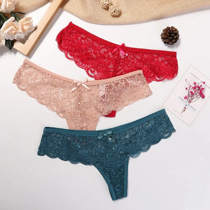Lace Thong Women Low Waist Panties Transparent Underwear Hollow Out Female Lingerie Elasticity Comfortable Underpants The Clothing Company Sydney