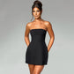 Strapless Party Club Evening Streetwear Bodycon Black White Short Mini Summer Dress The Clothing Company Sydney