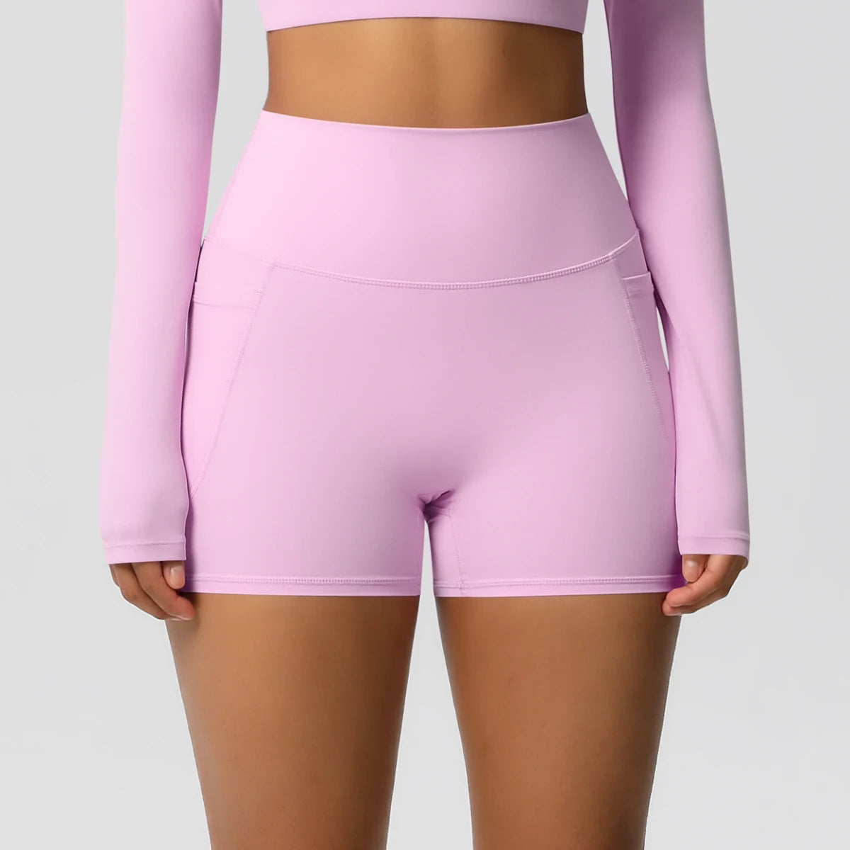 Women's Pocketed Yoga Legging Shorts Squat Proof High Waist Fitness Quick Drying Cycling Workout Gym Shorts