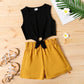 PatPat 2pcs Kid Girl Tie Knot Sleeveless Tee and Elasticized Paperbag Shorts Set The Clothing Company Sydney