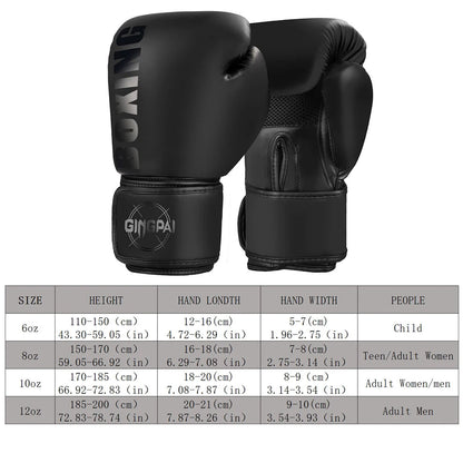 Boxing gloves for kids and adults, Muay Thai MMA training gloves for men and women in black-red design